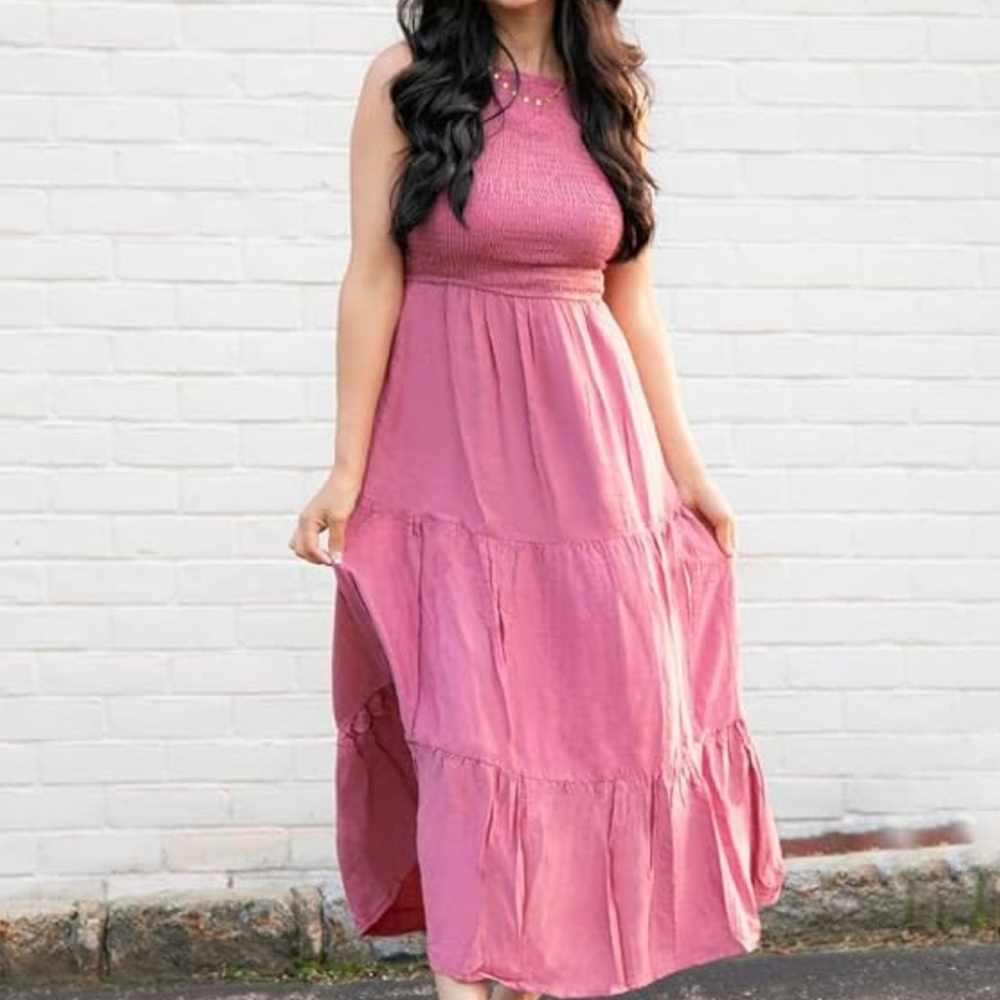 Elegant Pink Maxi Dress